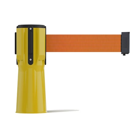 Retractable Belt Barrier Cone Mount Yellow Case 9ft. Orange Belt
